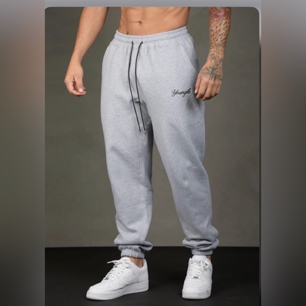 Youngla Mens Sweatpants Size Medium Oversized Heather Gray New with tags
